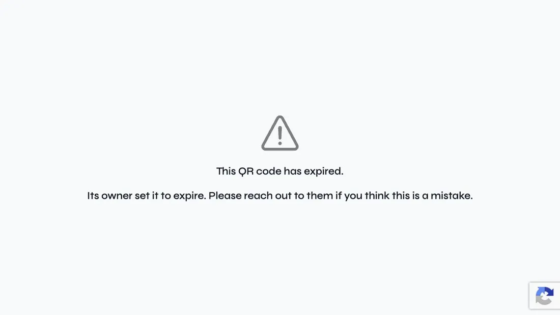 Oh My Code expiry page reached on the second visit to a one-scan QR